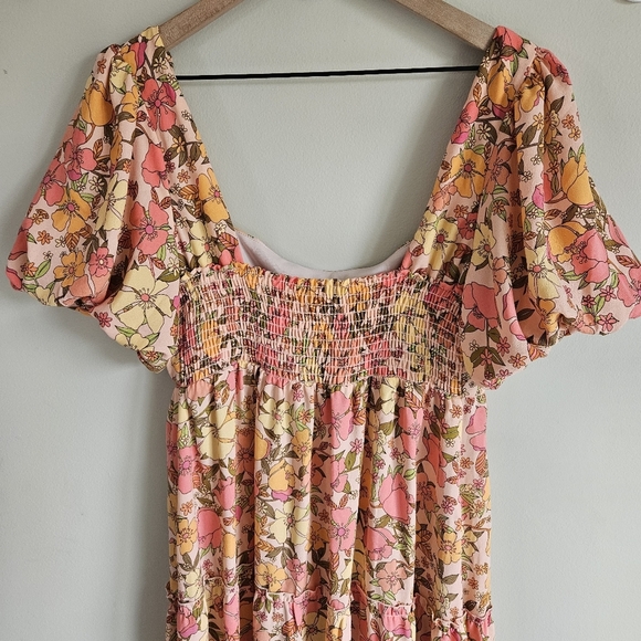 Show Me Your Mumu Floral Linds Midi Dress In Pretty Poppy - Picture 11 of 14